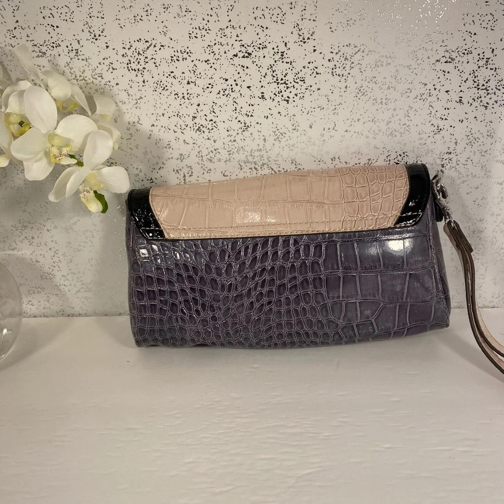 Guess Purple & Cream Reptile Pattern Wristlet - Picture 8 of 11